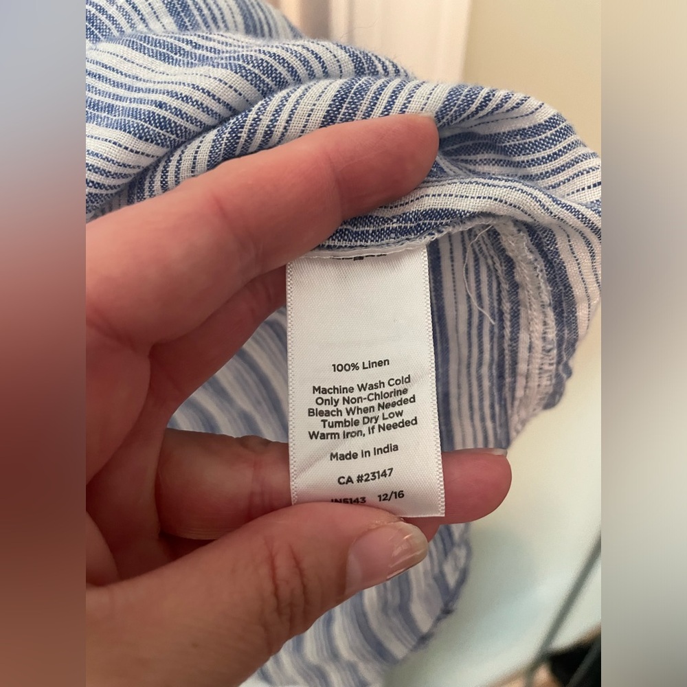 Talbots Striped Linen Popover - Picture 5 of 5